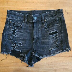American Eagle Next Level Stretch Shorts, Black, Size 6